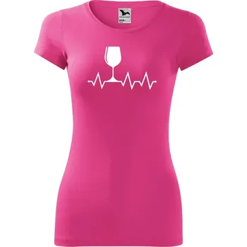 Dámské oblečení DOBRÝ TRIKO Dámské tričko Tep srdce víno Velikost: XL, Barva: Purpurová