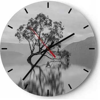Hodiny Nástěnné hodiny do kuchyně 30x30 Krajina Skleněné hodiny do obýváku Tiché