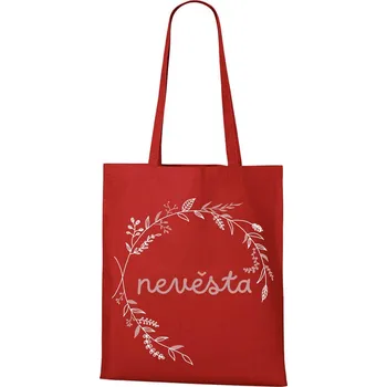 DOBRÝ TRIKO Bavlněná taška s potiskem Nevěsta kruh Barva: Červená
