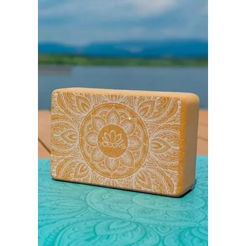podložka na cvičení Cihlička na jógu korková NEW MANDALA WHITE (Cihlička na jógu korková NEW MANDALA WHITE)