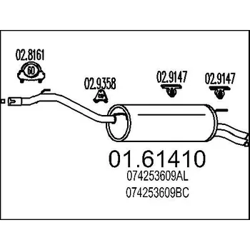 Tlumič výfuku Zadní tlumič výfuku MTS 01.61410