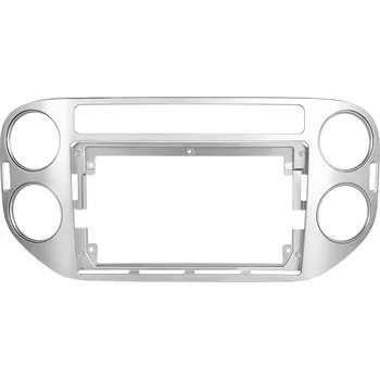ISO redukce 2DIN Rámeček pro Volkswagen Tiguan I s kabeláží a CANBUS - Stříbrný CB045