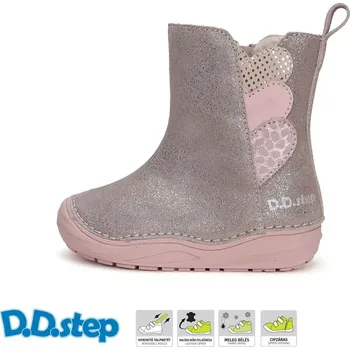 Chlapecká zimní obuv Zimní kožené boty D.D.step W071-42973A Champagne