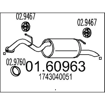 Tlumič výfuku Zadní tlumič výfuku MTS 01.60963