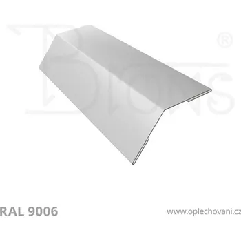 Střešní lemovaní Roh vnější vyztužený tupý úhel rš 120 stříbrná