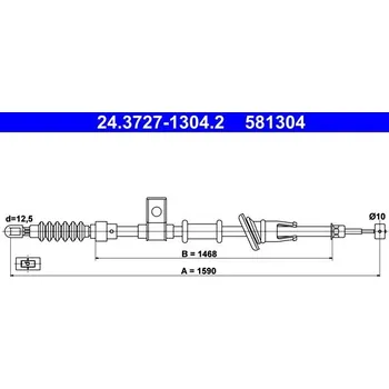 Lanko parkovací brzdy Tažné lanko, parkovací brzda ATE 24.3727-1304.2