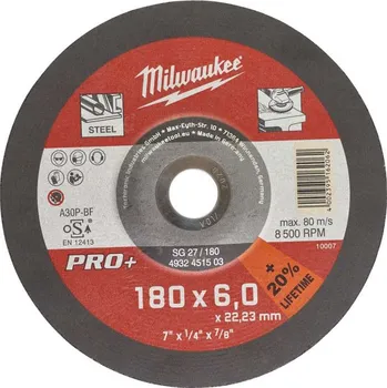 Řezný kotouč Milwaukee SG 27/180 PRO+ (4932451503) kotouč brusný 180 x 6,0 mm na kov