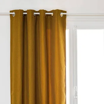 Závěs Atmosphera Zatemňovací závěs Malo, s kroužky, 140 x 260 cm, žlutý