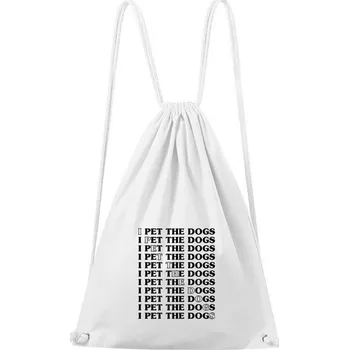Sportovní batoh DOBRÝ TRIKO Bavlněný batoh I pet the dogs Barva: Bílá