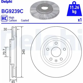 Brzdový kotouč Brzdový kotouč DELPHI BG9239C