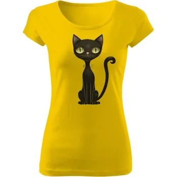 Dámské tričko Tričko s potiskem Black cat dámské
