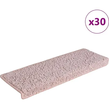 Nášlap na schod vidaXL Schodové rohože 30 ks 65 x 21 x 4 cm bílé a růžové s obdélníkovým okrajem