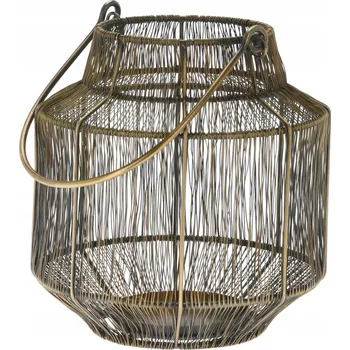 Obraz Drátěná lucerna zlatá s rukojetí 23 cm