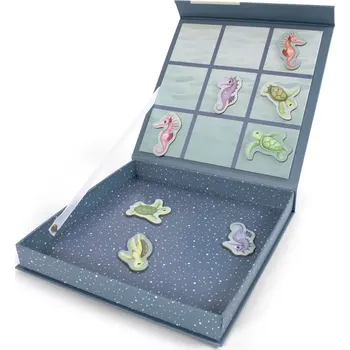 Hračka pro nejmenší FILIBABBA magnetická hra "TIC TAC TOE" Sea Friends