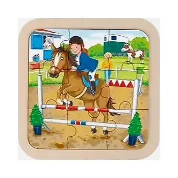 puzzle pro nejmenší GOKI Dřevěné puzzle: Parkur - 9 dílků