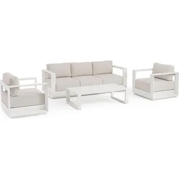 Pohovka BIZZOTTO Zahradní set pohovky, křesel a konferenčního stolku MOSES bílý