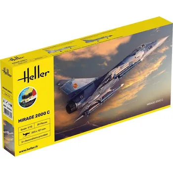Plastikový model Mirage 2000C - obsahuje barvy a lepidlo - Heller STARTER KIT 56303
