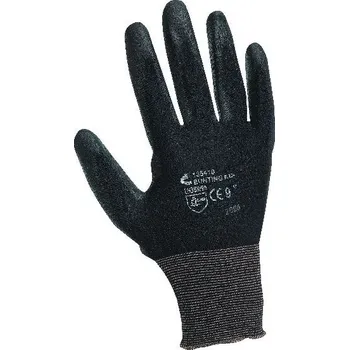 CERVA Rukavice BUNTING s vrstvou polyuretanu černé, vel. L-9