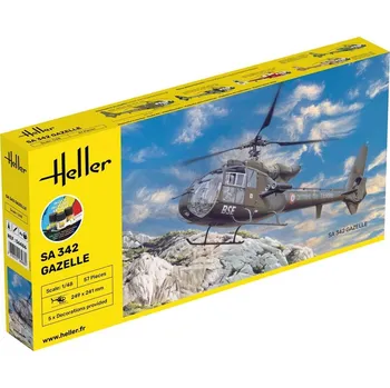 Plastikový model SA 342 Gazelle - obsahuje barvy a lepidlo - Heller STARTER KIT 56486