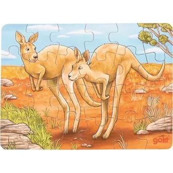 Puzzle GOKI Dřevěné puzzle: Klokani - 24 dílků