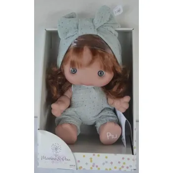 Panenka Panenka - Piu ve světle modrém overalu od španělské firmy Marina & Pau (Piu - 25 cm )