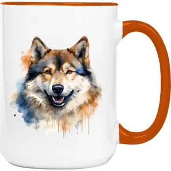 Hrnek velký barevný s potiskem Akita 3