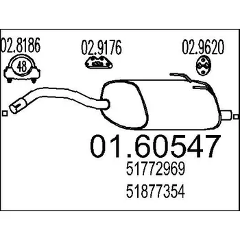 Tlumič výfuku Zadní tlumič výfuku MTS 01.60547