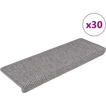 Nášlap na schod vidaXL Samolepicí rohože na schody Sisal-Look 30 ks Stříbrná