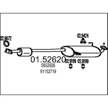 Tlumič výfuku Střední tlumič výfuku MTS 01.52620
