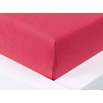 Prostěradlo XPOSE® Jersey prostěradlo Exclusive - malinové 200x200 cm, Jersey + Prodloužená možnost vrácení zboží do 50 dnů