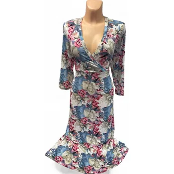 Dámské šaty dámské šaty , Barva Světle modrá, Velikost XXXL56, Materiál 96% Viskoza 4% Lycra