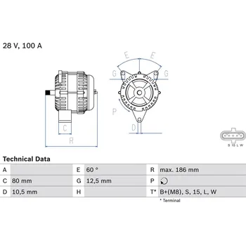 Alternátor Generátor BOSCH 0 986 042 590