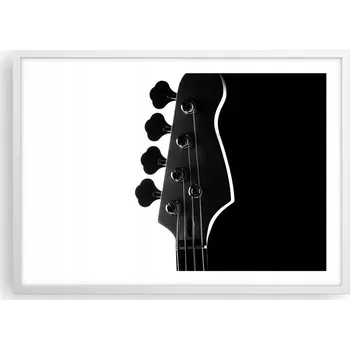 Obraz Plakát v bílém rámu do obýváku ložnice 70x50 kytara moderní obraz