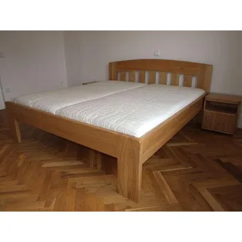 Postel Mivepo MARIKA Dřevěná postel z masivu, bez úložného prostoru Smrk Teak 180 x 195 cm