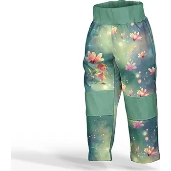 Panel se střihem 86 softshell kalhoty rusovláska pod velkou květinou