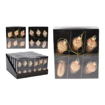 Vánoce Vánoční ozdoby - žaludy 65 mm, zlatá barva (sada 6 ks)