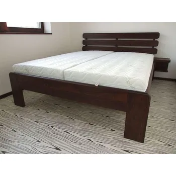 Postel Mivepo LENKA Dřevěná postel z masivu, bez úložného prostoru Borovice Bez moření 180 x 200 cm