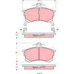 Sada brzdových destiček, kotoučová brzda TRW GDB1197