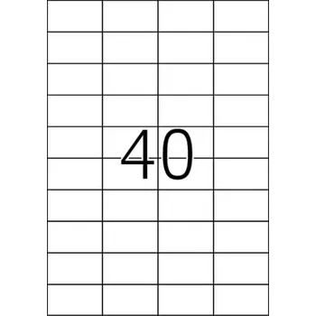 Speciální papír Etikety Top Stick A4/100 ks, 52,5x29,7 mm - 40 etikiet, biele