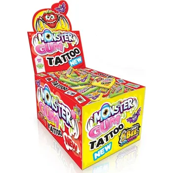 Bonbon Monster Gum Tattoo - žvýkačky s tetovačkou 200 ks