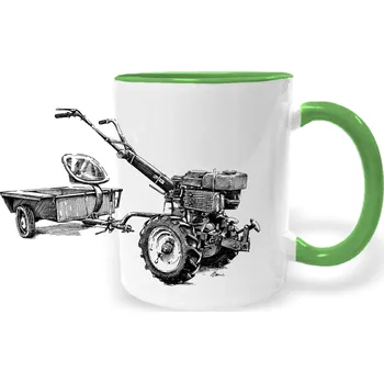 Hrnek - Zahradní malotraktor Barva: Zelená