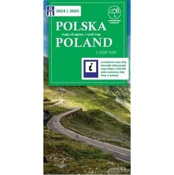 Cestování Polska mapa drogowa 2024/2025 1:800 000 - praca zbiorowa [PL] (2024, Laminovaný, neo-pilot)