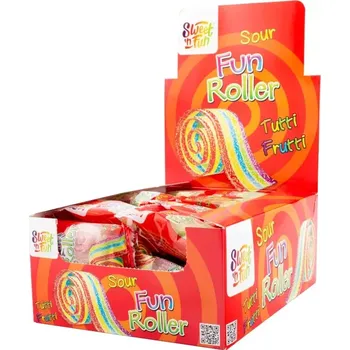 Bonbon Sweet´n Fun | Sour Fun Roller tutti-frutti kyselý pásek 40 ks