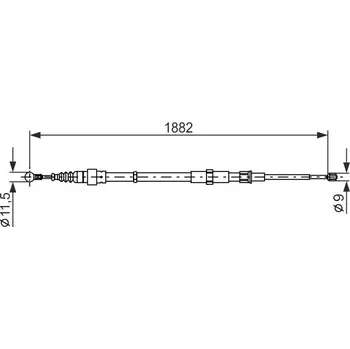 Brzdový systém Tažné lanko, parkovací brzda BOSCH 1 987 482 193