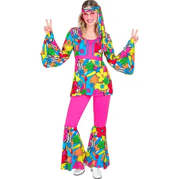 Karnevalový kostým Dámský hippie kostým síla květin - M