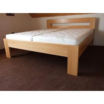 Postel Mivepo VANDA Dřevěná postel z masivu, bez úložného prostoru Buk (pařený) Bez moření 80 x 200 cm