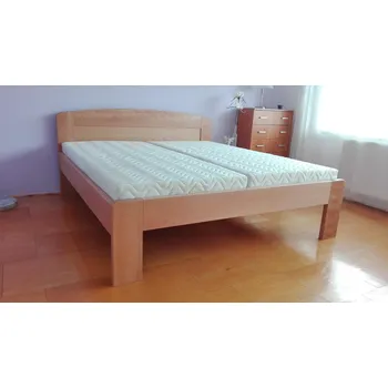 Postel Mivepo JANA Dřevěná postel z masivu, bez úložného prostoru Borovice Bez moření 140 x 200 cm