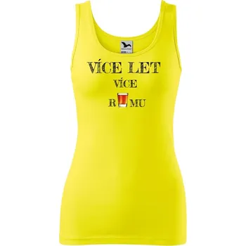 DOBRÝ TRIKO Dámské tílko s potiskem Více RUMU Velikost: L, Barva: Citrónová