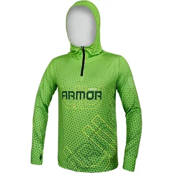 Rybářské oblečení Tričko s kapucňou Delphin UV ARMOR 50+ Neon M