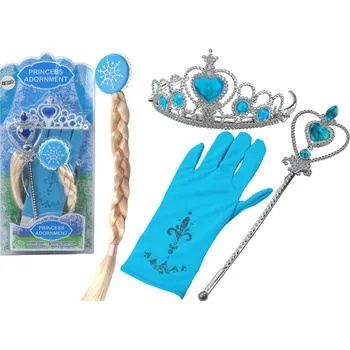 Karnevalový doplněk Mamido Set doplňků pro princeznu kouzelná hůlka rukavička koruna Sněhová královna